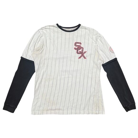 1959 Chicago White Sox Layered Jersey Shirt Youth Large Red MLB Apparel VINTAGE - Picture 1 of 11